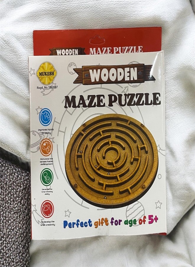 *MUKESH* Mukesh 6'' inches Wooden Labyrinth Maze Puzzle Toy| Perfect Indoor Board Game in a Maze Puzzle Toys- Mind Games, Brain Teaser for Growing Child & Young Adults | Premium Gift | 5+ yrs (BIS Approved) - Image 4